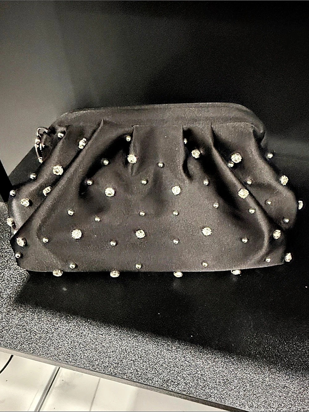Rhinestone Embellished Clutch in Black, silver or beige